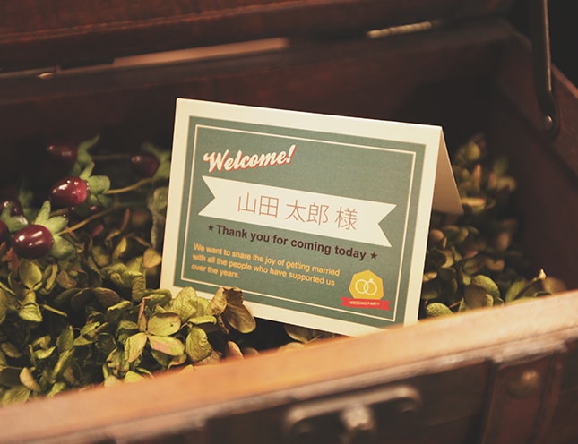 結婚式席札-オールディーブライズグリーン 手作り席札